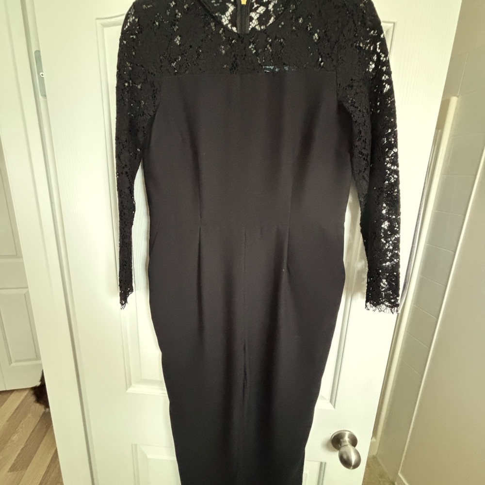 Draper James Elegant Black Lace Sleeve Romper